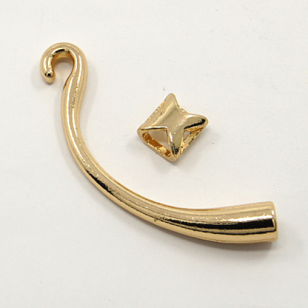 

PandaHall Alloy S-Hook Clasp Sets, Golden, 56x8mm, Hole: 3x6mm Alloy