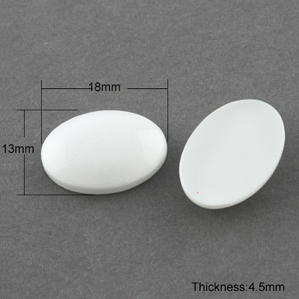 

PandaHall Spray Painted Glass Cabochons, Oval, White, 18x13mm, 4.5mm(Range: 4~5mm) thick Glass Oval White