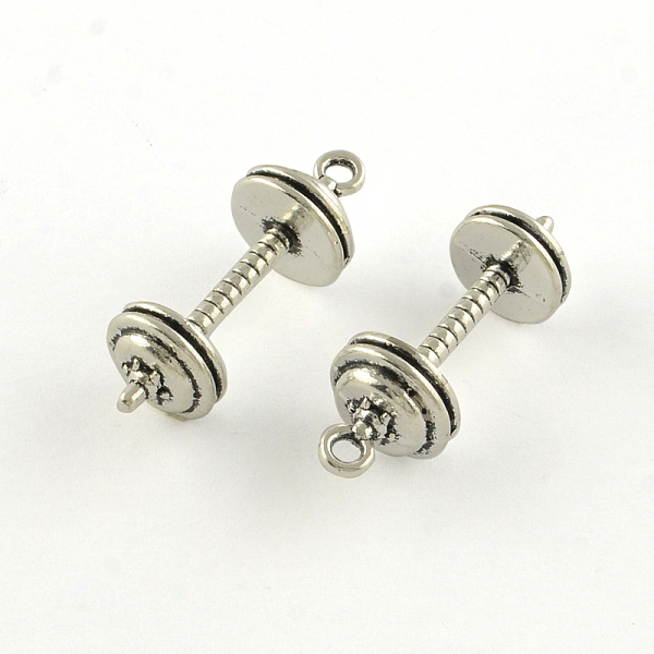 

PandaHall Tibetan Style Alloy Pendants, Sports Charms, Dumbbell, Cadmium Free & Lead Free, Antique Silver, 34x12mm, Hole: 2mm, about...