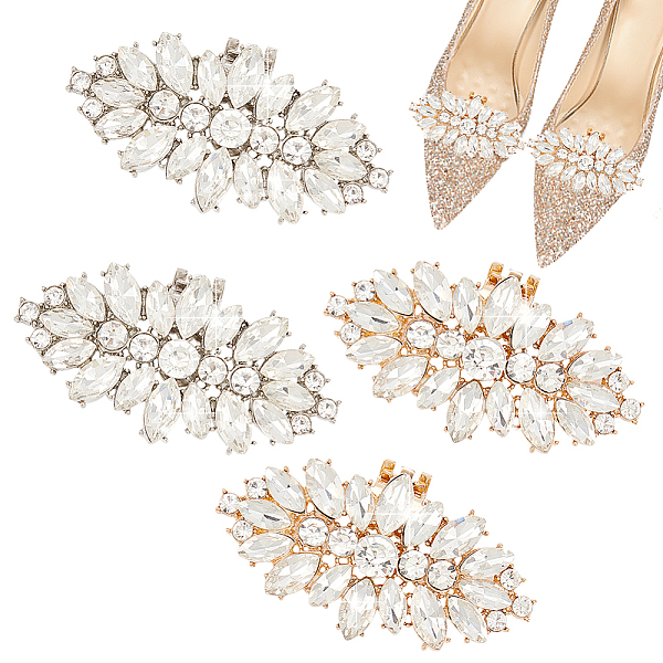 

PandaHall PH 2 Pairs Shoe Clips, 2 Colors Rhinestone Crystal Metal Shoe Clips Horse Eye Shape Shoe Buckles Sparkling Shoes Jewelry Charms...