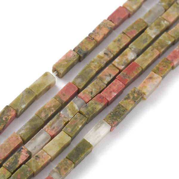 

PandaHall Natural Unakite Beads Strands, Cuboid, 3.5~6x2.2x2.2mm, Hole: 0.9mm, about 79~83pcs/strand, 15.04~15.24 inch(38.2~38.7cm) Unakite...