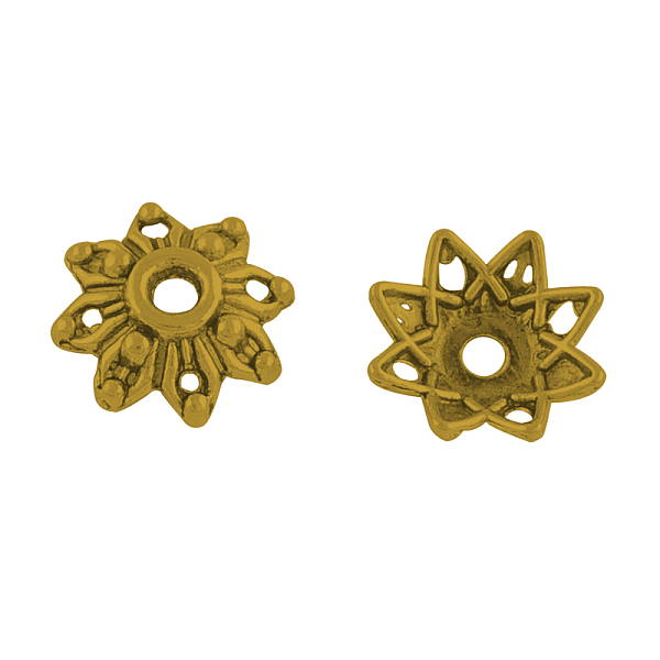 

PandaHall 8-Petal Flower Alloy Bead Caps, Tibetan Style, Cadmium Free & Lead Free, Antique Golden, 8.5x3mm, Hole: 2mm, about 5000pcs/1000g...