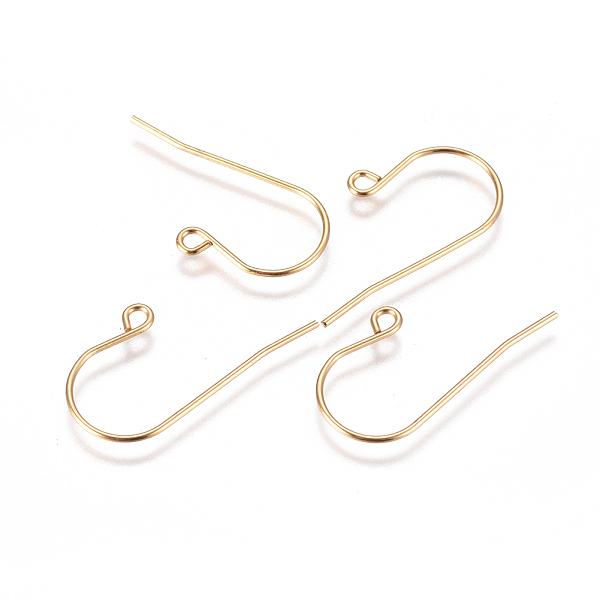 

PandaHall 304 Stainless Steel Earring Hooks, with Horizontal Loop, Golden, 27.5x16.5x0.8mm, Hole: 1.8mm, 21 Gauge, Pin: 0.7mm 304 Stainless...