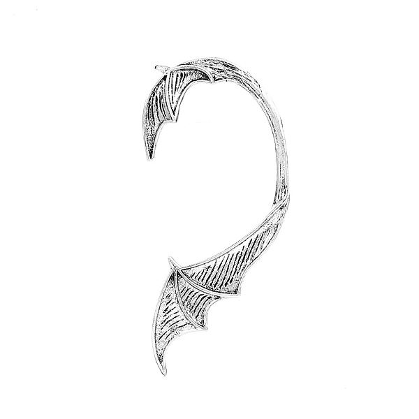 

PandaHall Alloy Dragon Cuff Earrings, Gothic Climber Wrap Around Earrings for Non Piercing Ear, Antique Silver, 70mm Alloy