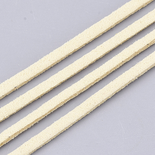 

PandaHall Faux Suede Cord, Faux Suede Lace, PapayaWhip, 2.5~2.8x1.5mm, about 1.09 yards(1m)/strand Faux Suede Orange
