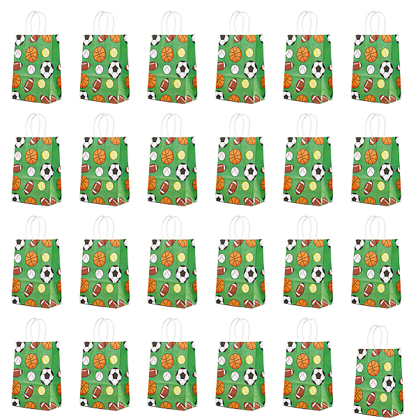 

PandaHall Paper Gift Storage Bags with Handle, Shopping Bags, Rectangle with Ball Pattern, Lime Green, Finish Product: 15x8x21cm Paper...