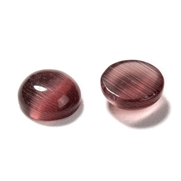 

PandaHall Cat Eye Cabochons, Half Round/Dome, Dark Violet, 6x3mm Glass Half Round