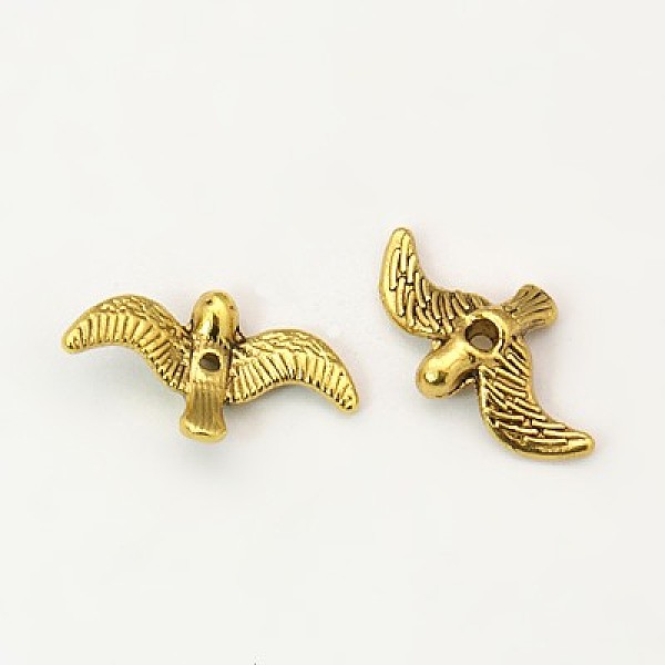 

PandaHall Tibetan Style Alloy Beads, Lead Free and Cadmium Free& Nickel Free, Bird, Antique Golden, 17x10x2mm, hole: 1mm Alloy Bird