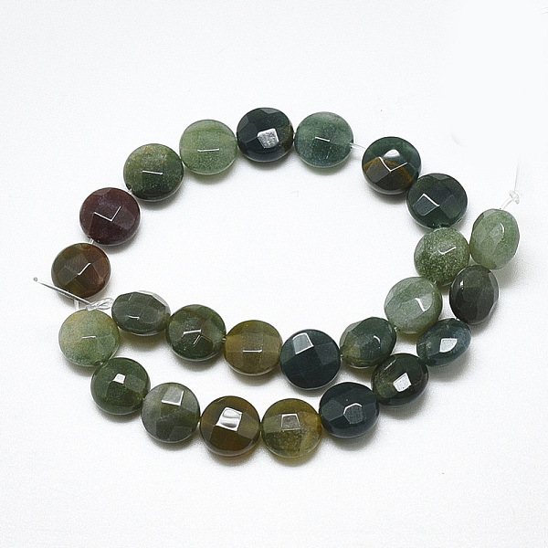 

PandaHall Natural Indian Agate Beads Strands, Faceted, Flat Round, 8~8.5x4.5~5mm, Hole: 1mm, about 25pcs/strand, 7.8 inch Indian Agate Flat...