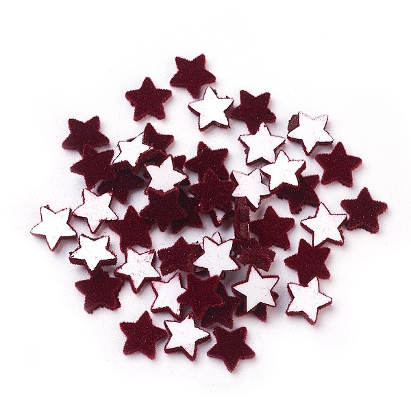 

PandaHall Flocky Acrylic Cabochons, Star, Dark Red, 9x9x2mm Acrylic Star
