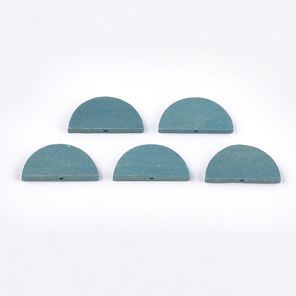 

PandaHall Painted Natural Wood Beads, Semicircle, Steel Blue, 15x30x4mm, Hole: 1.5mm Schima Wood Half Round Blue
