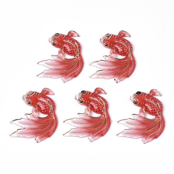 

PandaHall UV Printing Acrylic Pendants, with Spray Paint Bottom, Goldfish, Red, 30x25x4mm, Hole: 1mm Acrylic Fish Red