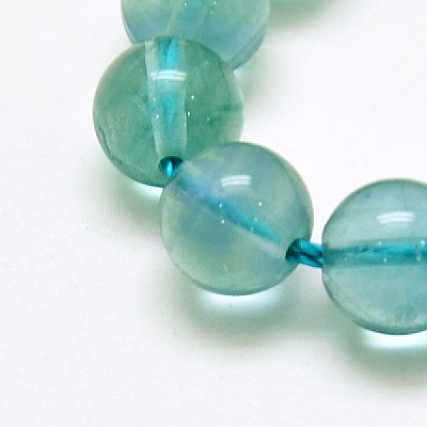 

PandaHall Natural Blue Fluorite Beads Strands, Grade A, Round, 8mm, Hole: 1mm, about 48pcs/strand, 15.7 inch Fluorite Round Blue