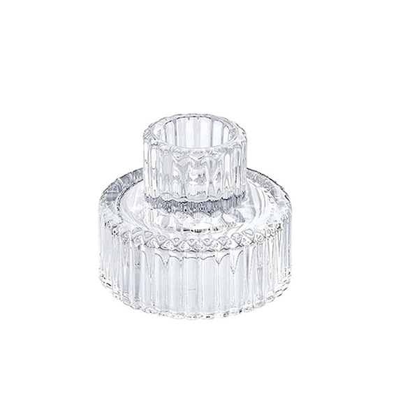 

PandaHall Glass Candlestick Holder, Pillar Candle Centerpiece, Perfect Home Party Decoration, Clear, 6.5x5.5cm Glass Others Clear