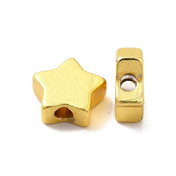 

PandaHall Rack Plating Brass Beads, Long-Lasting Plated, Star, Golden, 7.5x8x3mm, Hole: 1.2mm. Brass Star