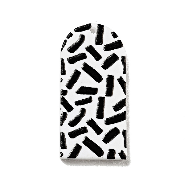 

PandaHall Printed Acrylic Pendants, Arch with Column Pattern, Black, 34.5x17x2mm, Hole: 1.5mm Acrylic Arch Black