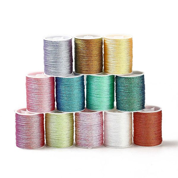 

PandaHall 12 Rolls 12 Colors 6-Ply Polyester Cord, for Jewelry Making, Mixed Color, 0.5mm, about 18~20m/roll, 1 roll/color Polyester..., Multicolor