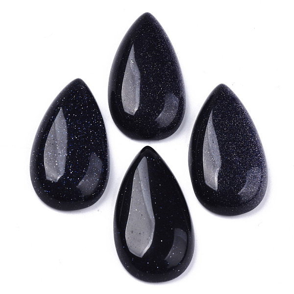 

PandaHall Synthetic Blue Goldstone Cabochons, Teardrop, 28~29x15~17x6~9mm Blue Goldstone Teardrop