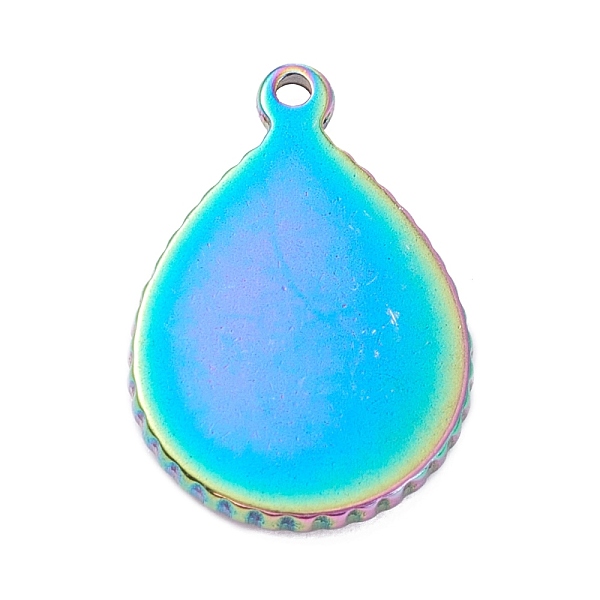 

PandaHall Vacuum Plating 304 Stainless Steel Pendant Cabochons Settings, Teardrop, Rainbow Color, Tray: 5.6x4mm, 20x14x2mm, Hole: 1.4mm 304...