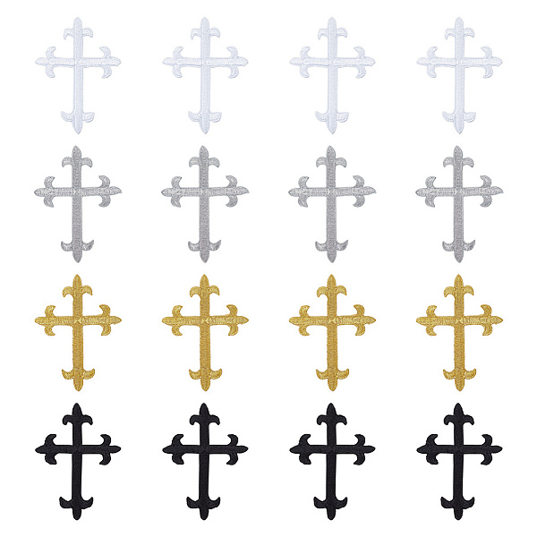 

PandaHall 16 Pcs 4 Colors Cross Patches, Iron on Crucifixion Patches Felt Appliques Patch Decorative Clothes Patches Craft Accessories for..., Multicolor