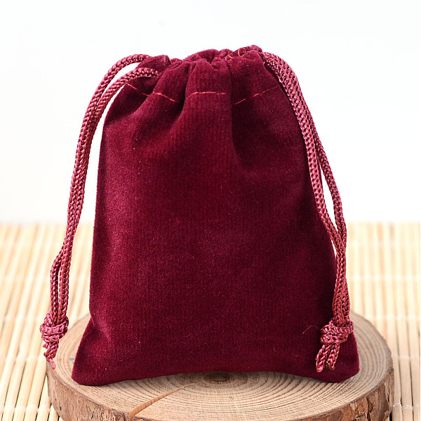 

PandaHall Rectangle Velvet Pouches, Gift Bags, Dark Red, 15x10cm Velvet