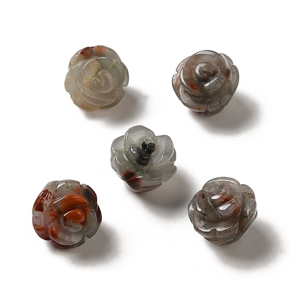 

PandaHall Natural African Bloodstone Carved Flower Beads, Rose, 8.5~10x10x10.5mm, Hole: 1mm Bloodstone Flower