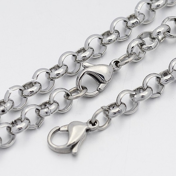 

PandaHall 304 Stainless Steel Cross Rolo Chain Jewelry Sets, Necklace and Bracelet, with Lobster Claw Clasps, Stainless Steel Color, 21.5...