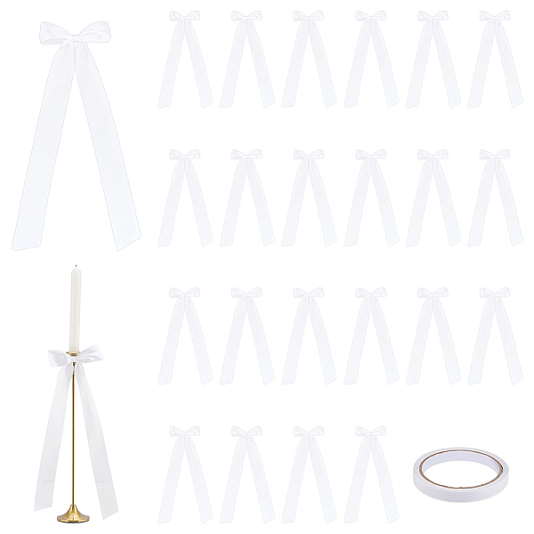 8 pièce de décoration pour bougeoir en ruban de satin simple face en polyester
