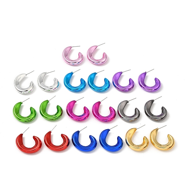

PandaHall Donut Acrylic Stud Earrings, Half Hoop Earrings with 316 Surgical Stainless Steel Pins, Mixed Color, 32x7mm Acrylic Donut..., Multicolor