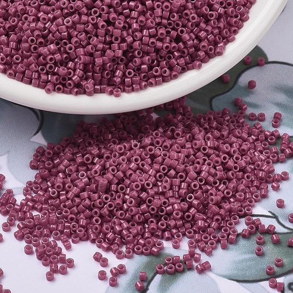 

PandaHall MIYUKI Delica Beads, Cylinder, Japanese Seed Beads, 11/0, (DB2353) Duracoat Opaque Dyed Cherry Blossom, 1.3x1.6mm, Hole: 0.8mm..., Red