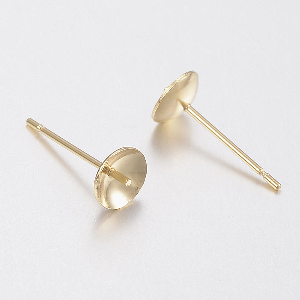 

PandaHall 304 Stainless Steel Stud Earring Findings, Golden, 13x3mm, Pin: 0.8mm 304 Stainless Steel Others
