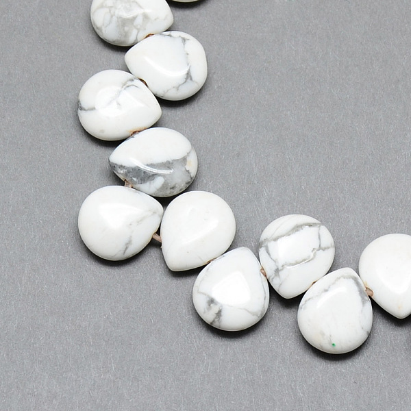 

PandaHall Natural Howlite Gemstone Beads Strands, Top Drilled Beads, Teardrop, 12x9~10x5~6mm, Hole: 1mm, about 33pcs/strand, 9.84 inch...