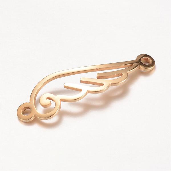 

PandaHall 201 Stainless Steel Links connectors, Wing, Golden, 32.5x10x1mm, Hole: 1.5mm 201 Stainless Steel Wing