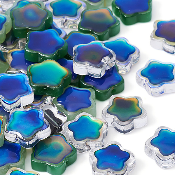 16 pièce de perles d'humeur en verre bicolores de 4 couleurs
