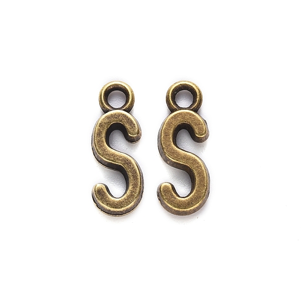

PandaHall Tibetan Style Alloy Pendants, Cadmium Free & Nickel Free & Lead Free, Letter S, S: 16x6x2mm, Hole: 2mm, about 1470pcs/1000g Alloy...