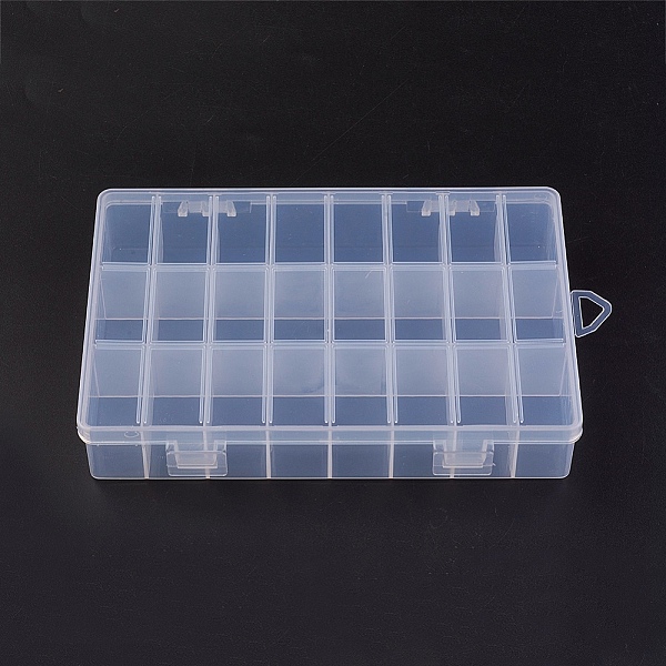 

PandaHall Plastic Bead Containers, 24 Compartments, Clear, 19x13x3.6cm Plastic Cuboid Clear