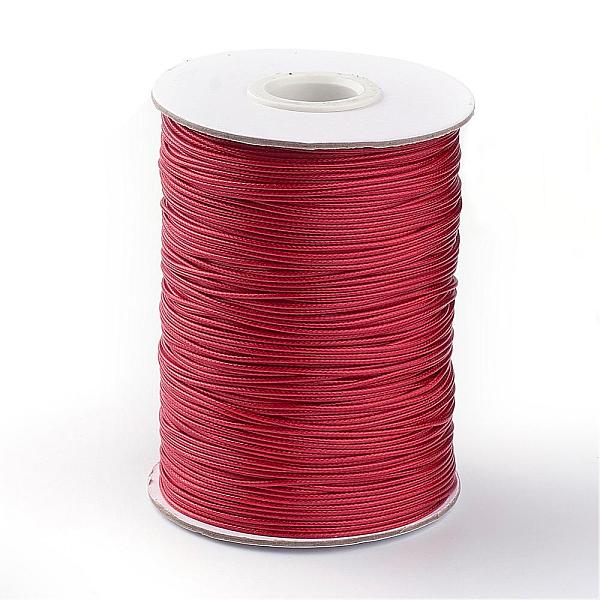 

PandaHall Korean Waxed Polyester Cord, FireBrick, 1mm, about 85yards/roll Waxed Polyester Cord Round Red
