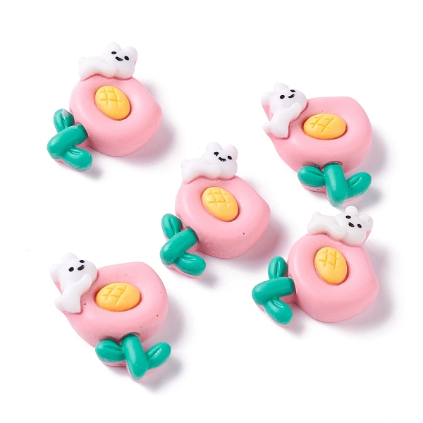 

PandaHall Resin Cabochons, Flower, Pink, 25x20x9mm Resin Flower Pink