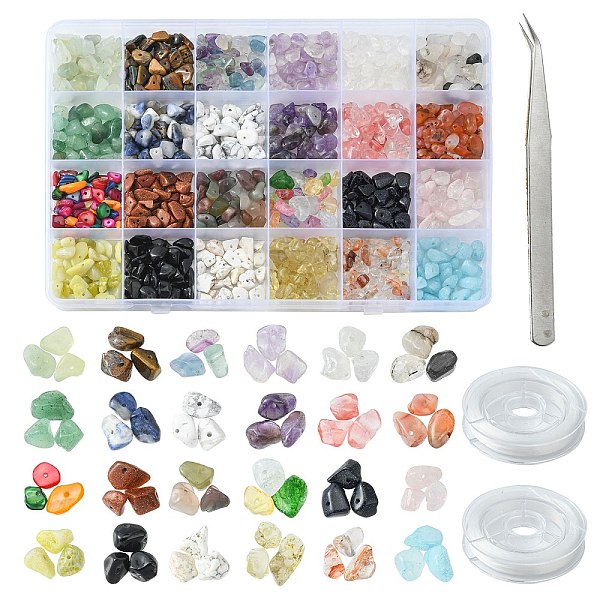 

PandaHall DIY Stretch Bracelet Making Kit, Including Natural & Synthetic Mixed Gemstone & Natural Shell & Glass Chip Beads, Elastic Thread...