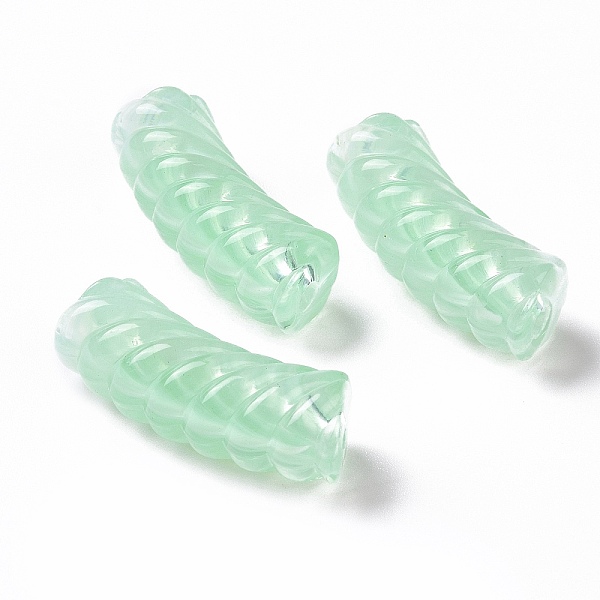 

PandaHall Two Tone Opaque Acrylic Beads, Curved Tube, Aquamarine, 35x14x11.5mm, Hole: 3.2mm, about 152pcs/500g Acrylic Tube Green