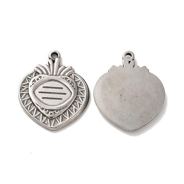 

PandaHall Valentine's Day 304 Stainless Steel Pendants, Sacred Heart Charm, Stainless Steel Color, 22x18.5x2mm, Hole: 1.5mm 304 Stainless...