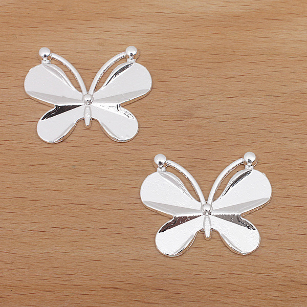 

PandaHall Alloy Cabochons, Butterfly, Silver, 21x26mm Alloy Butterfly