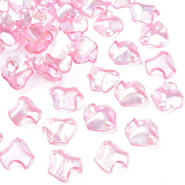 

PandaHall Transparent Acrylic Pendants, AB Color Plated, Petal, Pearl Pink, 15.5x15x5mm, Hole: 2mm, about 2200pcs/500g Acrylic Petaline