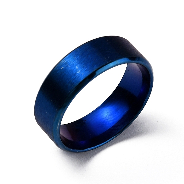 

PandaHall Titanium Steel Wide Band Finger Rings for Women Men, Plain Band Rings, Blue, 8mm, Inner Diameter: US Size 10 3/4(20.3mm) Titanium...