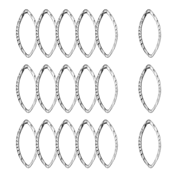 

PandaHall 304 Stainless Steel Linking Rings, Marquise Links, Horse Eye, Stainless Steel Color, 18x8x0.8mm, Inner Diameter: 6x15mm 304...