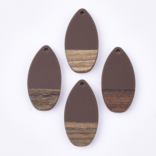 

PandaHall Resin & Walnut Wood Pendants, teardrop, Coconut Brown, 31x16x3.5~4mm, Hole: 1.5mm Resin+Wood Teardrop Brown