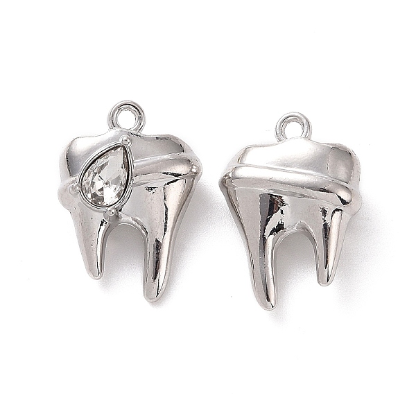 

PandaHall Rack Plating Alloy Glass Pendants, Cadmium Free & Lead Free & Nickle Free, Faceted, Tooth Charms with Teardrop, Platinum, Clear...