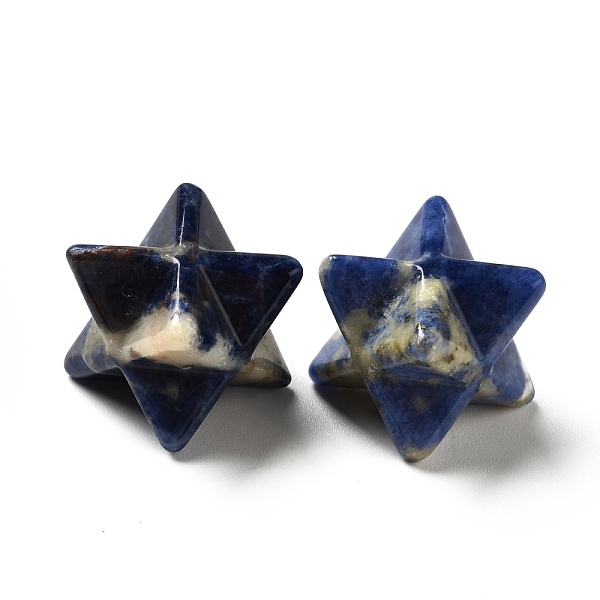 

PandaHall Natural Sodalite Beads, No Hole/Undrilled, Merkaba Star, 14.5~15x14.5~15x14.5~15mm Sodalite Star
