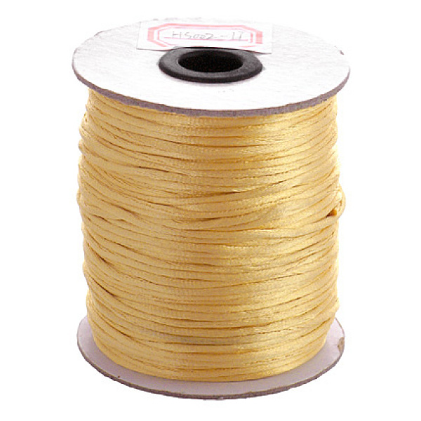 

PandaHall Nylon Cord, Satin Rattail Cord, for Beading Jewelry Making, Chinese Knotting, Wheat, 2mm, about 50yards/roll(150 feet/roll) Nylon..., Orange