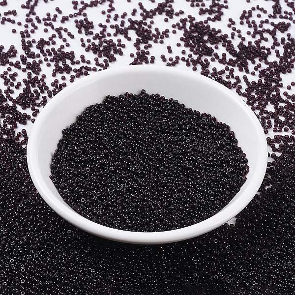 

PandaHall MIYUKI Round Rocailles Beads, Japanese Seed Beads, 11/0, (RR2402) Transparent Extra Dark Smoky Amethyst, 2x1.3mm, Hole: 0.8mm..., Purple